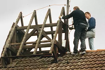 Neudeckung des Dachreiters, 1998