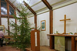 Der Weihnachtsbaum: auch in diesem Jahr wieder eine Spende der Familie Bader.
