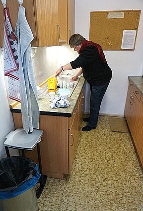 ... wird Hunger machen. Vorbereitungen in der Küche, ...